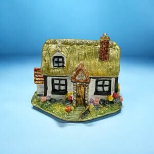 English Cottage Enameled Metal Trinket Box With Crystal Accents 2 Inches